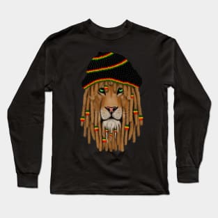 Brave Rasta Lion, Ethiopian, Judah Long Sleeve T-Shirt